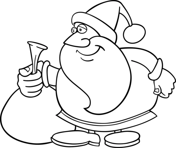 Santa Claus de dibujos animados para colorear libro — Vector de stock