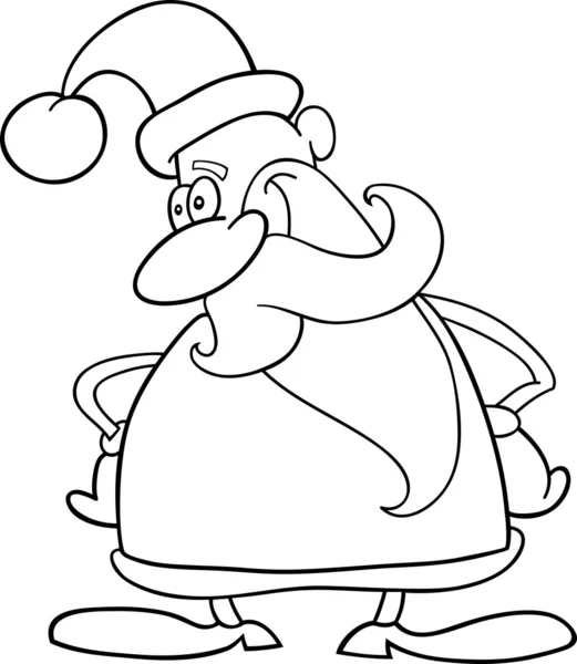 Cartoon santa claus pour livre à colorier — Image vectorielle