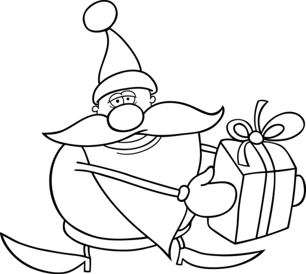 Cartoon santa claus pour livre à colorier — Image vectorielle