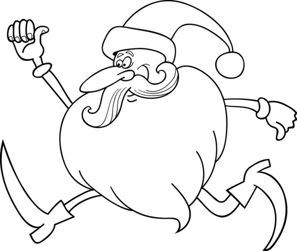 Cartoon santa claus pour livre à colorier — Image vectorielle