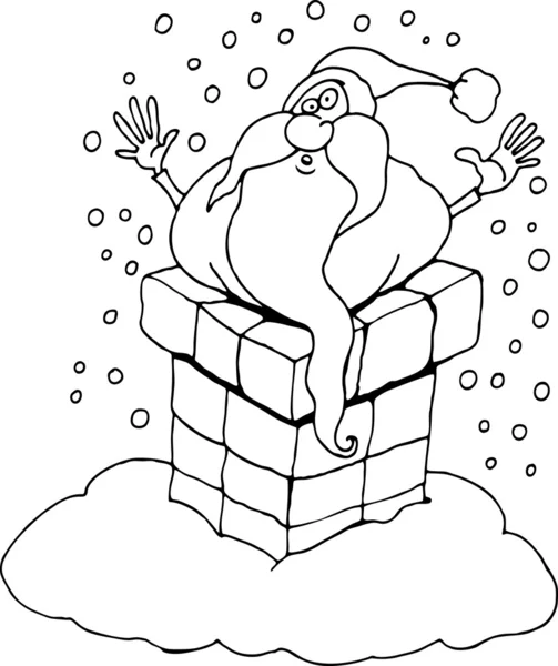 Cartoon santa claus for coloring book