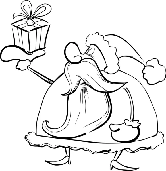 Santa Claus de dibujos animados para colorear libro — Vector de stock