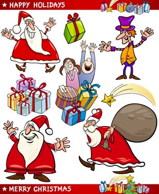 karikatür Noel temaları ayarla