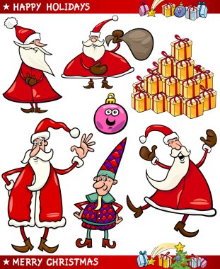 karikatür Noel temaları ayarla