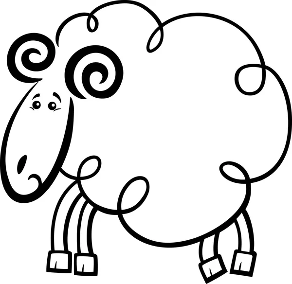 Cartoon ram for coloring book — Stock Vector