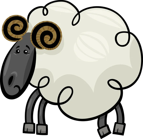 Cartoon illustratie van RAM-geheugen of schapen — Stockvector