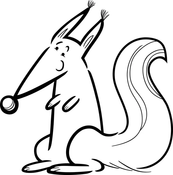 Cartoon eekhoorn om in te kleuren — Stockvector