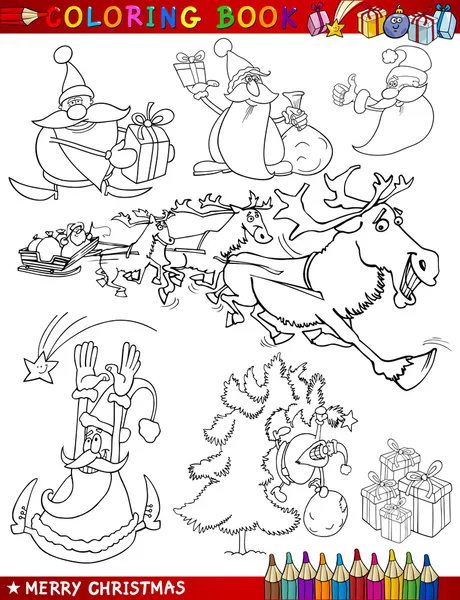 Cartoon Christmas Themes for Coloring