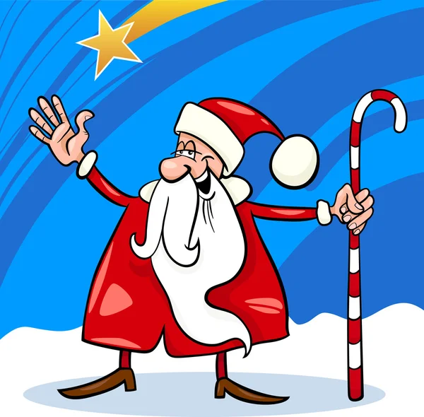 Babbo Natale cartone animato illustrazione — Vettoriale Stock