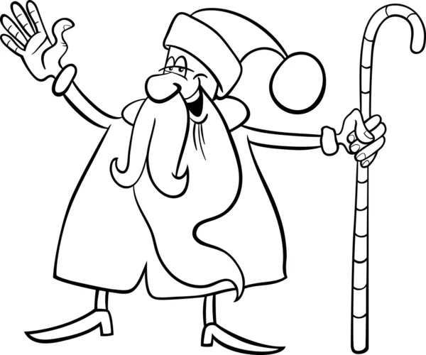 Desenhos animados de Santa Claus para colorir —  Vetores de Stock