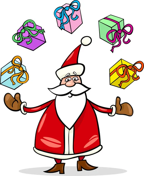 Santa claus cartoon christmas illustration — Stock Vector