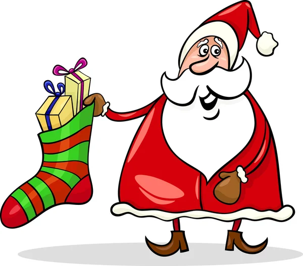 Ilustración de Navidad de dibujos animados de Santa Claus — Vector de stock