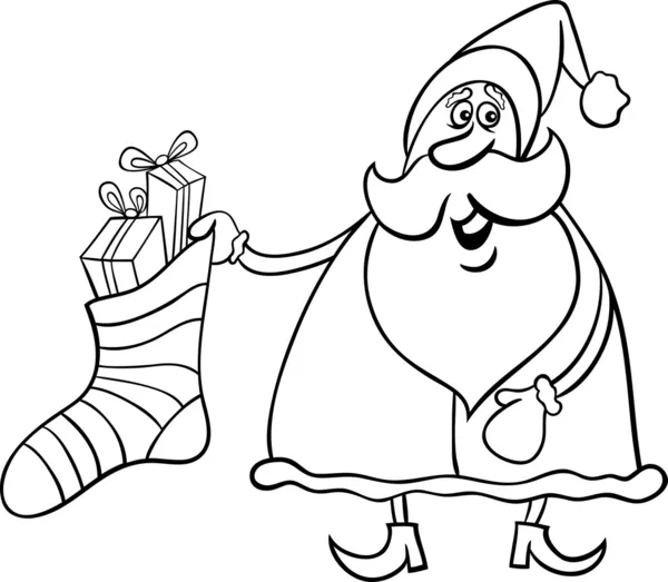 Babbo Natale cartone animato per la colorazione — Vettoriale Stock