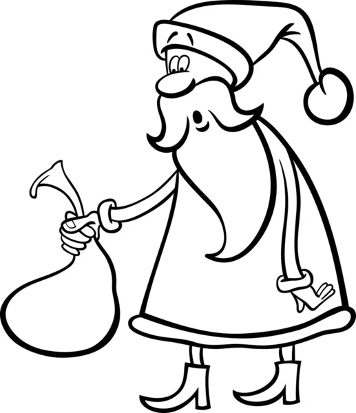 Карикатура Санта-Клауса для раскраски — стоковый вектор