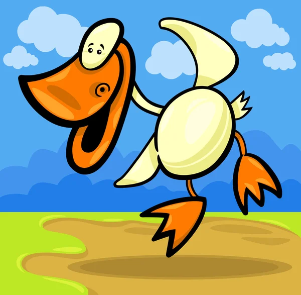 Kreslený kachna nebo kachňátko — Stockový vektor