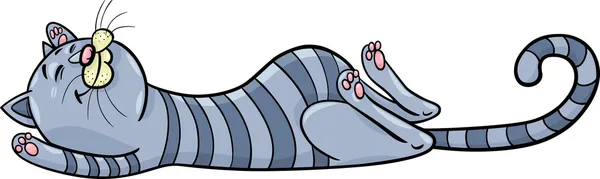 Dormire tabby gatto cartone animato — Vettoriale Stock