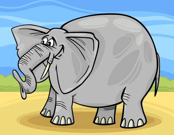Funny elephant cartoon illustration — Stock Vector