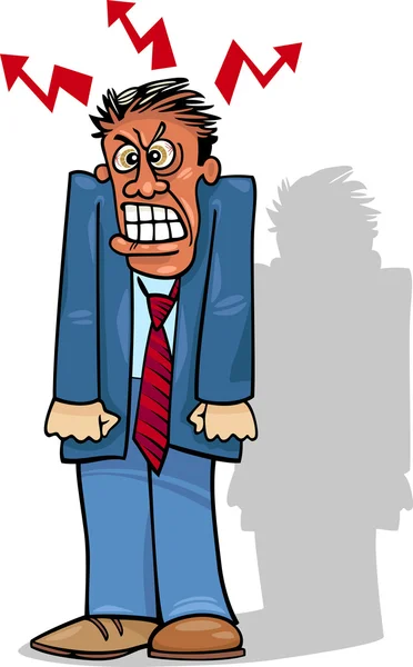 Angry man or businessman — Stock Vector