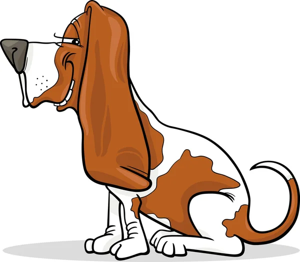 Basset Hund Hund Cartoon Illustration — Stockvektor