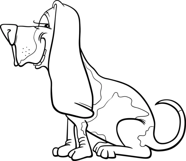 Basset perro perro de dibujos animados para colorear — Vector de stock