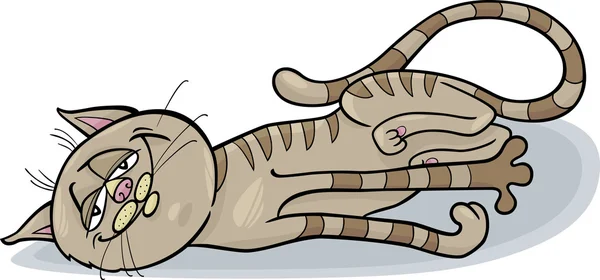 Glückliche Katze Cartoon-Illustration — Stockvektor