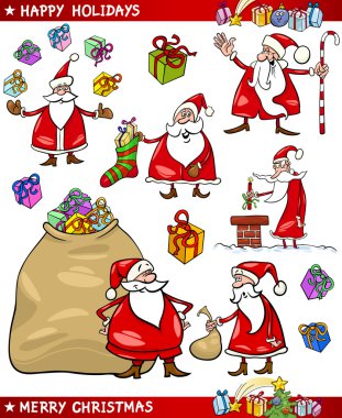 çizgi film seti Santa Noel Temalar