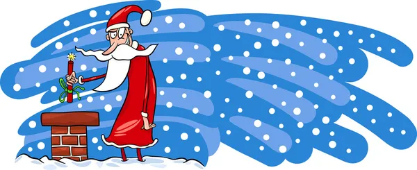 Bad Santa Claus tarjeta de dibujos animados — Vector de stock