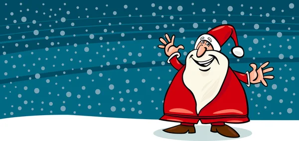 Happy santa claus cartoon kaart — Stockvector