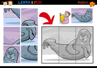 karikatür mühür puzzle oyunu