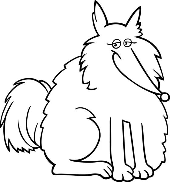 Kartun anjing eskimo untuk mewarnai - Stok Vektor