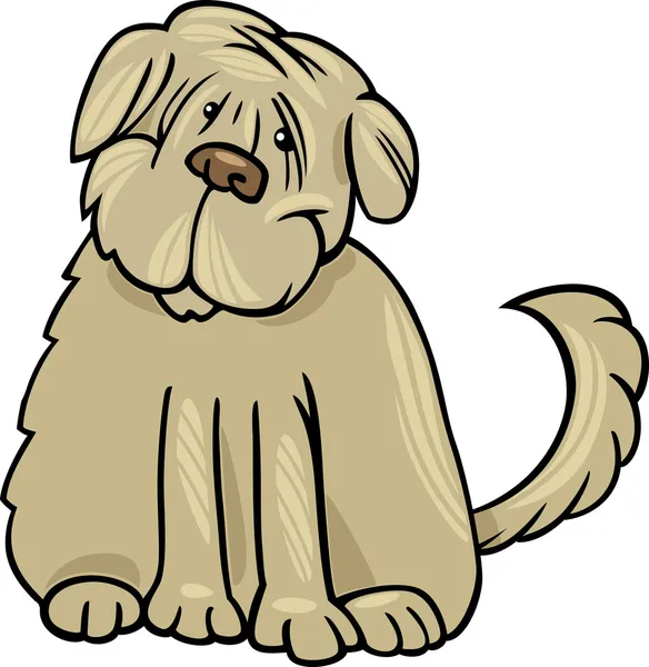 Zotteliger Terrier Hund Cartoon-Illustration — Stockvektor