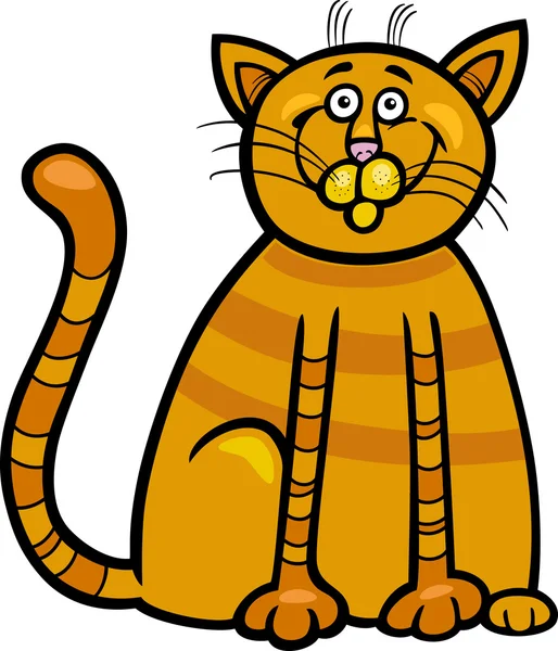 Felice gatto cartone animato illustrazione — Vettoriale Stock