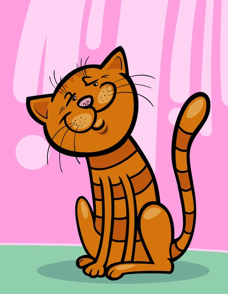 Boldog macska rajzfilm illusztráció — Stock Vector