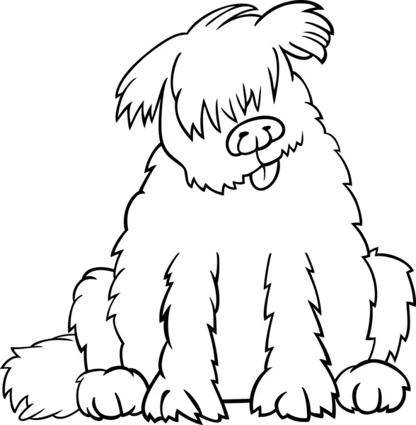 Newfoundland dog karikatura pro omalovánky — Stockový vektor