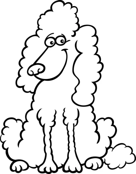 Poodle perro de dibujos animados para colorear libro — Archivo Imágenes Vectoriales