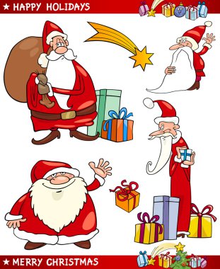 Noel Baba ve Noel Temalar kümesi çizgi film.