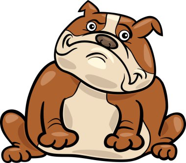 İngilizce bulldog köpek karikatür çizimi