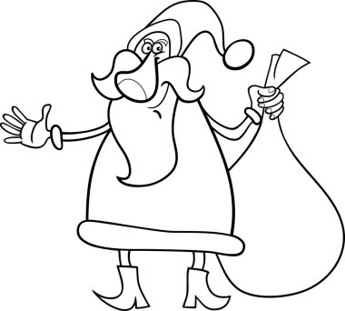 Noel Baba çizgi film boyama kitabı için