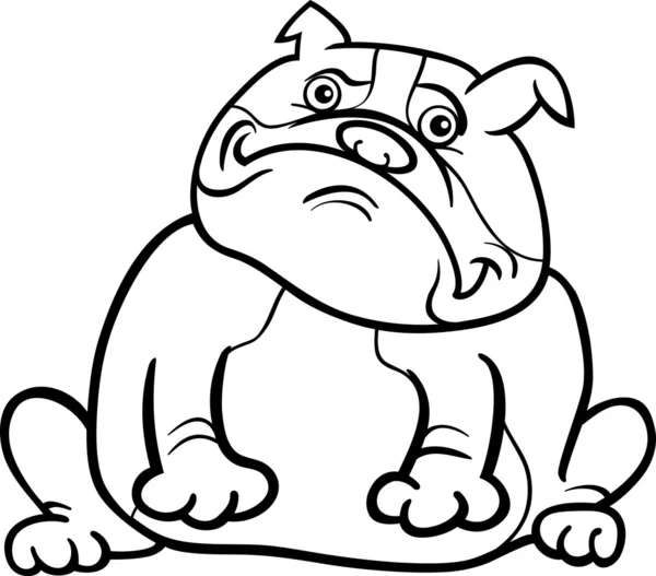 Desenho animado inglês bulldog para colorir livro — Vetor de Stock