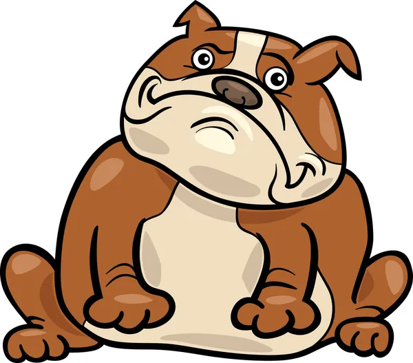 Englische Bulldogge Cartoon Illustration — Stockvektor