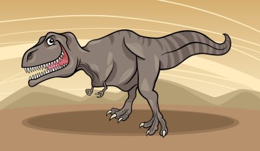 dinozor tyrannosaurus karikatür çizimi