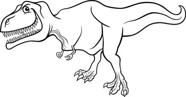 Cartoon tyrannosaurus dinosaur for coloring book clipart