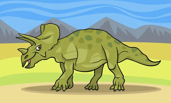 Dibujos animados ilustración de dinosaurio triceratops — Archivo Imágenes Vectoriales