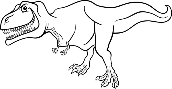 Dibujos animados tiranosaurio dinosaurio para colorear libro — Vector de stock