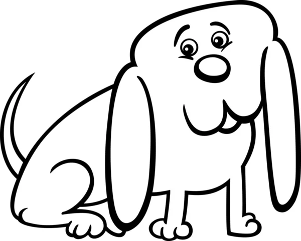 Kis kutya rajzfilm illusztráció színezés — Stock Vector