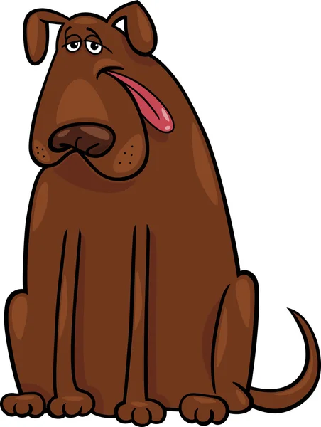 Brown grande illustration de dessin animé pour chien — Image vectorielle