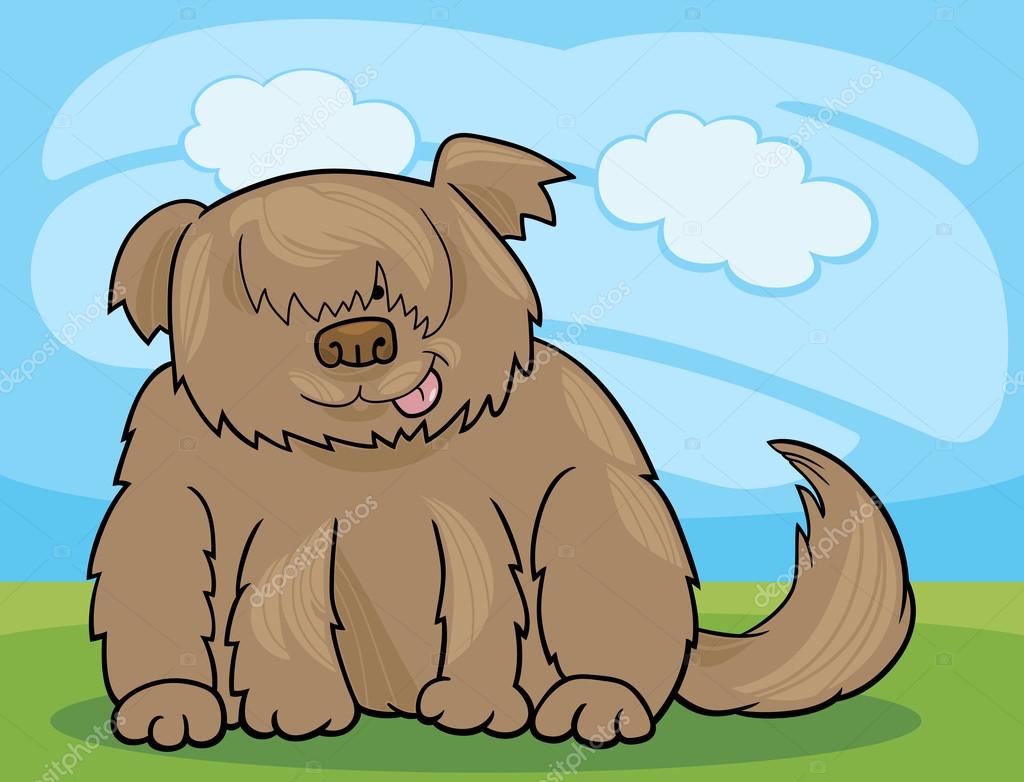 Illustration De Dessin Animé Shaggy Chien Chien De Berger