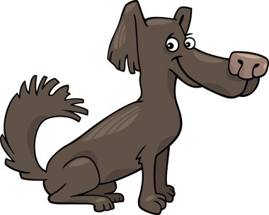 küçük tüylü köpek karikatür çizimi