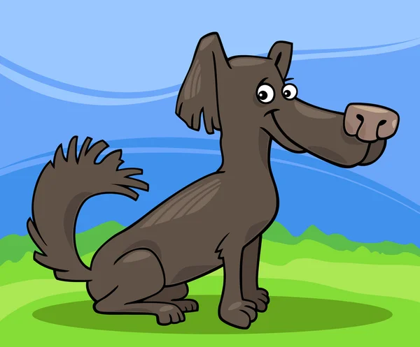 Kleine zottelige Hund Cartoon-Illustration — Stockvektor
