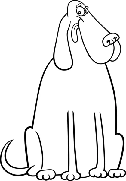 Big dog cartoon for coloring book — Stock Vector